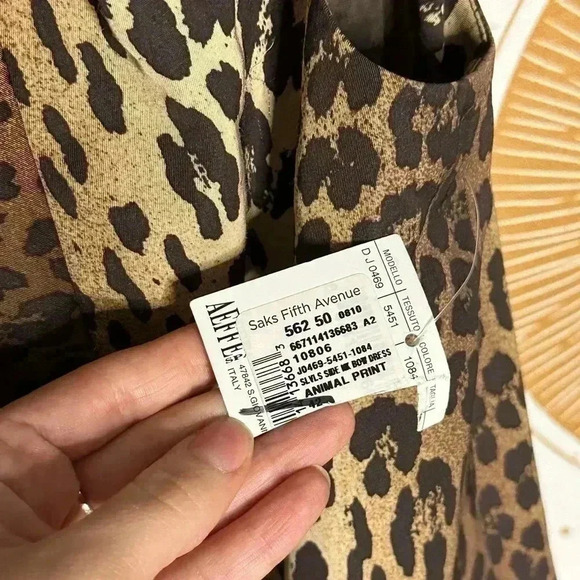 NWT Moschino Leopard Print Bow Wool Sheath Dress Size 8 - Picture 6 of 9